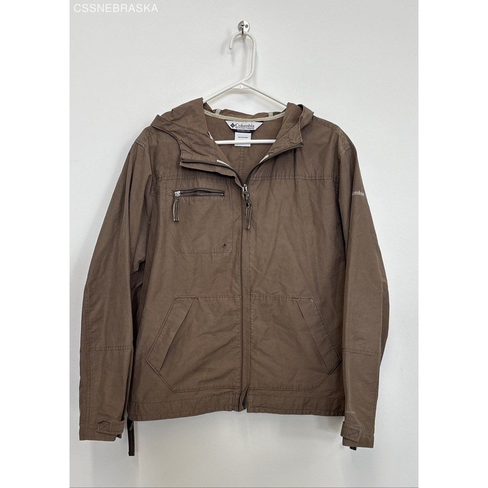 Columbia Brown Women's Hooded Cotton Blend Omni Shade Jacket - Size 1X